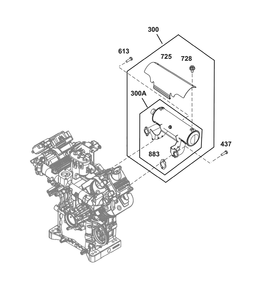 Exhaust Group Diagram and Parts List for 61G277-0035-J1  Briggs and Stratton Engine